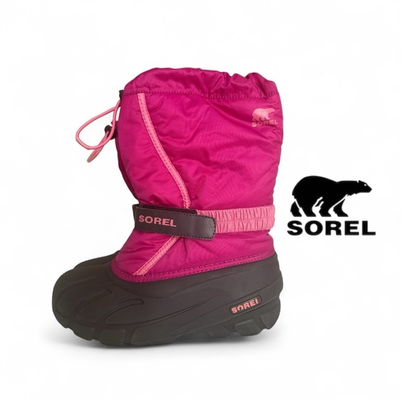 Sorel Kids Booties FLURRY Pink Boot YOUTH SZ 7 ADULT Woman’s SZ 9 - Picture 2 of 8